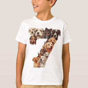 7e verjaardag hond puppy thema 7 jaar oude Kinder  T-shirt