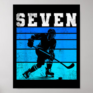7e verjaardag IJshockey Jongens Zeven Hockey Verja Poster