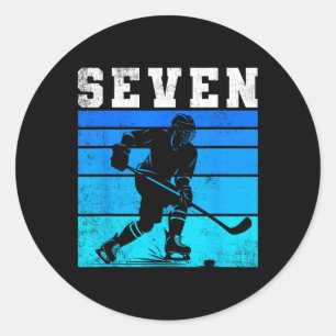 7e verjaardag ijshockey jongens zeven hockey verja ronde sticker