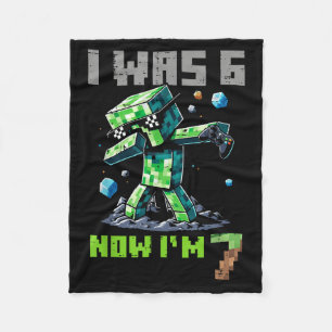 7e verjaardag ik 6 nu ben ik 7 pixel dab 67 jongen fleece deken
