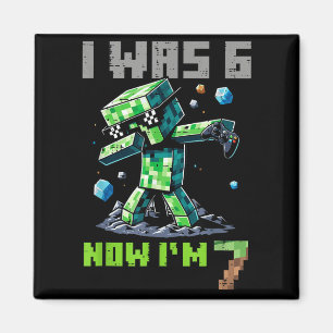 7e verjaardag ik 6 nu ben ik 7 pixel dab 67 jongen magneet
