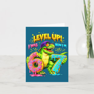 7e verjaardag ik ben nu zes ik ben zeven dinosauru kaart