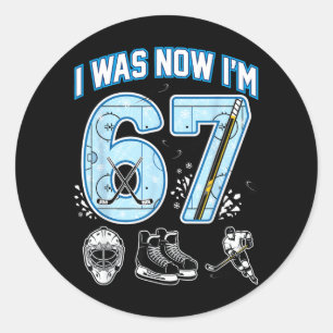 7e verjaardag Ik was 6 Ik ben 7 Zes Zeven 67 IJsho Ronde Sticker