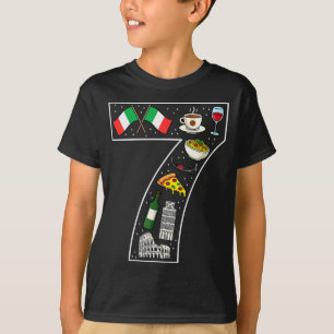 7e verjaardag Italiaanse cultuur 7 jaar oud Italië T-shirt