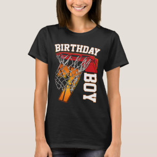 7e verjaardag Jongen Basketball 7 jaar oud Theme P T-shirt
