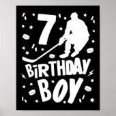7e verjaardag Jongen Ice Hockey Kinderen 7 jaar ou Poster (Voorkant)