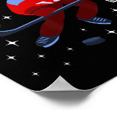 7e verjaardag jongen ijshockey 7 jaar oud plezier poster (Hoek)