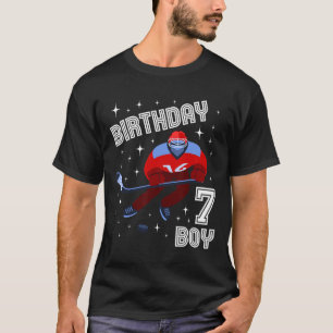7e verjaardag jongen ijshockey 7 jaar oud plezier  t-shirt