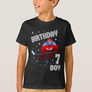 7e verjaardag jongen ijshockey 7 jaar oud plezier  t-shirt