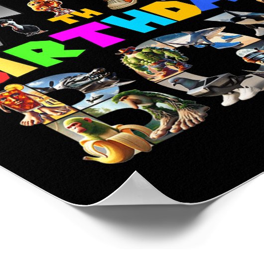 7e Verjaardag Jongen Italiaanse Brainrot Voor Kind Poster (Hoek)