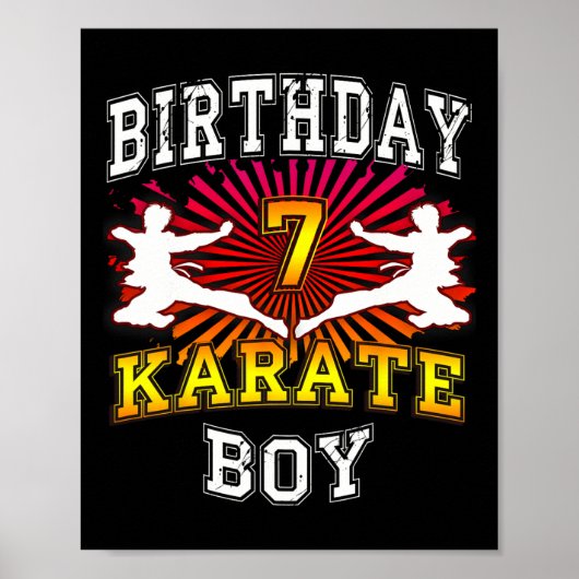 7e Verjaardag Jongen - Karate 7 jaar oud Kind Poster (Voorkant)