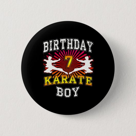 7e Verjaardag Jongen - Karate 7 jaar oud Kind Ronde Button 5,7 Cm (Voorkant)