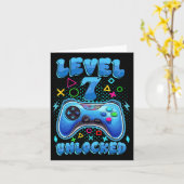 7e verjaardag jongen level 7 vrijgespeeld videospe kaart (Gele Bloem)
