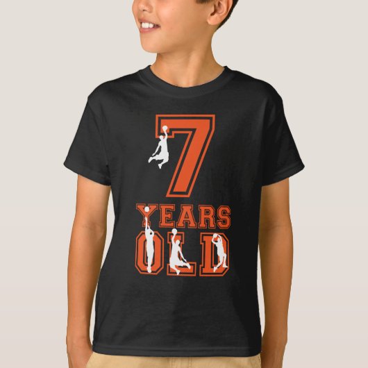 7e verjaardag Jongen Shirt - Basketball T-Shirt (Voorkant)