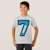 7e verjaardag Jongen Sportnummer Zeven jaar A04 T-shirt (Voorkant volledig)
