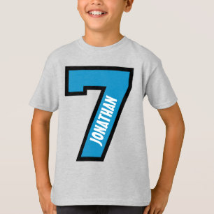 7e verjaardag Jongen Sportnummer Zeven jaar A04 T-shirt