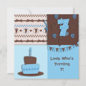 7e verjaardag : Jongen: Uitnodiging (Voorkant)