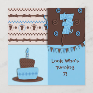 7e verjaardag : Jongen: Uitnodiging