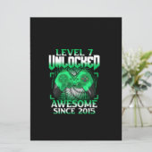 7e verjaardag jongen video gamer level 7 ontgrende kaart (Staand voorkant)