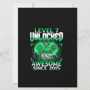 7e verjaardag jongen video gamer level 7 ontgrende kaart