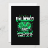 7e verjaardag jongen video gamer level 7 ontgrende kaart (Voorkant / Achterkant)