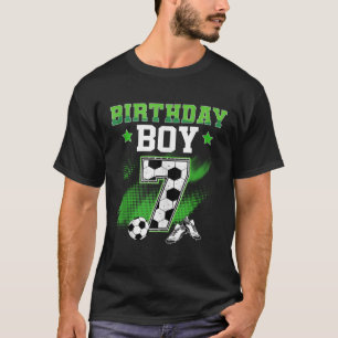 7e verjaardag jongen voetbal 7 jaar oud sport 7jr  t-shirt