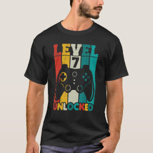 7e verjaardag jongens 7 jaar oud niveau 7 niet-ver t-shirt