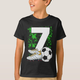 7e verjaardag Jongens 7 jaar Voetbal Speler Gebore T-shirt