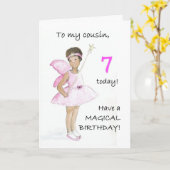 7e Verjaardag Kaart voor een neef - Black Fairy (Gele Bloem)