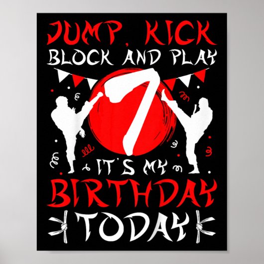 7e verjaardag Karate 7 jaar oude Karate Birth Poster (Voorkant)