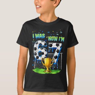 7e verjaardag kinderen grappig voetbal ik 6 nu ben t-shirt