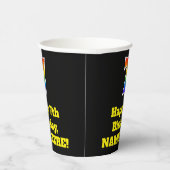 7e verjaardag: Kleurrijk, Leuk, Spannend, Regenboo Papieren Bekers (Rechts)