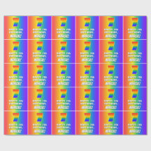 7e verjaardag: kleurrijk, vun regenboogpatroon # 7