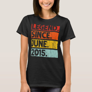 7e verjaardag legende sinds juni 2015 7 jaar oud t-shirt