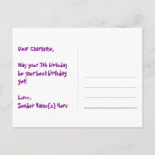 7e verjaardag – Leuke vuurwerkpatroon + Regenboog Briefkaart (Achterkant)