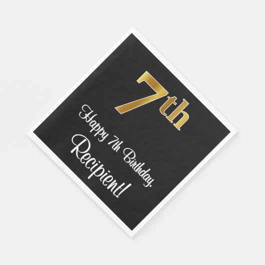 7e verjaardag ~ Luxurieuze Faux Gold-look # Servet (Hoek)