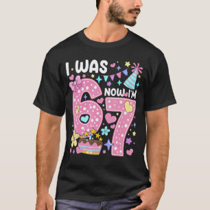 7e verjaardag meisje grappig zeven Ik was 6 Nu ben T-shirt