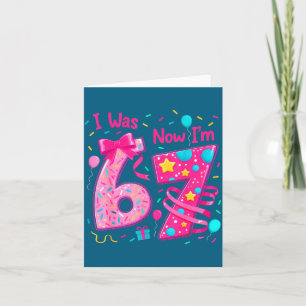 7e verjaardag meisje ik 6 nu ben ik 7 jaar oud mei kaart