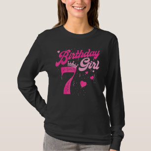 7e verjaardag meisje kroon 7 jaar oud bday t-shirt