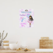 7e verjaardag meisje prinses Afro-Amerikaans Poster (Keuken)