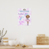 7e verjaardag meisje prinses Afro-Amerikaans Poster (Keuken)