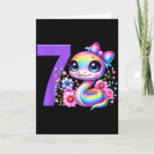 7e verjaardag meisje slang feest regenboog coquett kaart