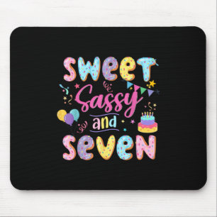 7e Verjaardag Meisje Sweet Sassy en Seven Donut 7 Muismat