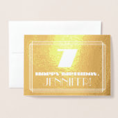 7e verjaardag: Naam + Kunstdeco Geïnspireerde look Folie Kaarten (Voorkant met envelop)