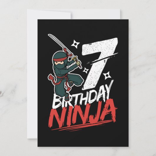 7e verjaardag Ninja Im 7 jaar oud Kaart (Voorkant)