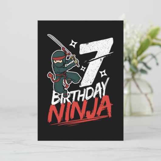 7e verjaardag Ninja Im 7 jaar oud Kaart (Staand voorkant)