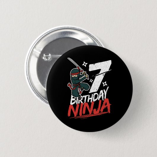 7e verjaardag Ninja Im 7 jaar oud Ronde Button 5,7 Cm (Voorkant /achterkant)