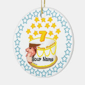 7e Verjaardag Party Muis Verjaardag aangepaste orn Keramisch Ornament (Links)