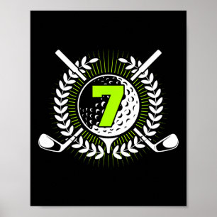 7e verjaardag Party Sport Golf 7 jaar oud voor kin Poster