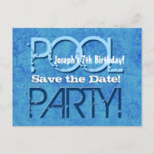 7e verjaardag Pool Party Save the Date V007 Aankondigingskaart (Voorkant)